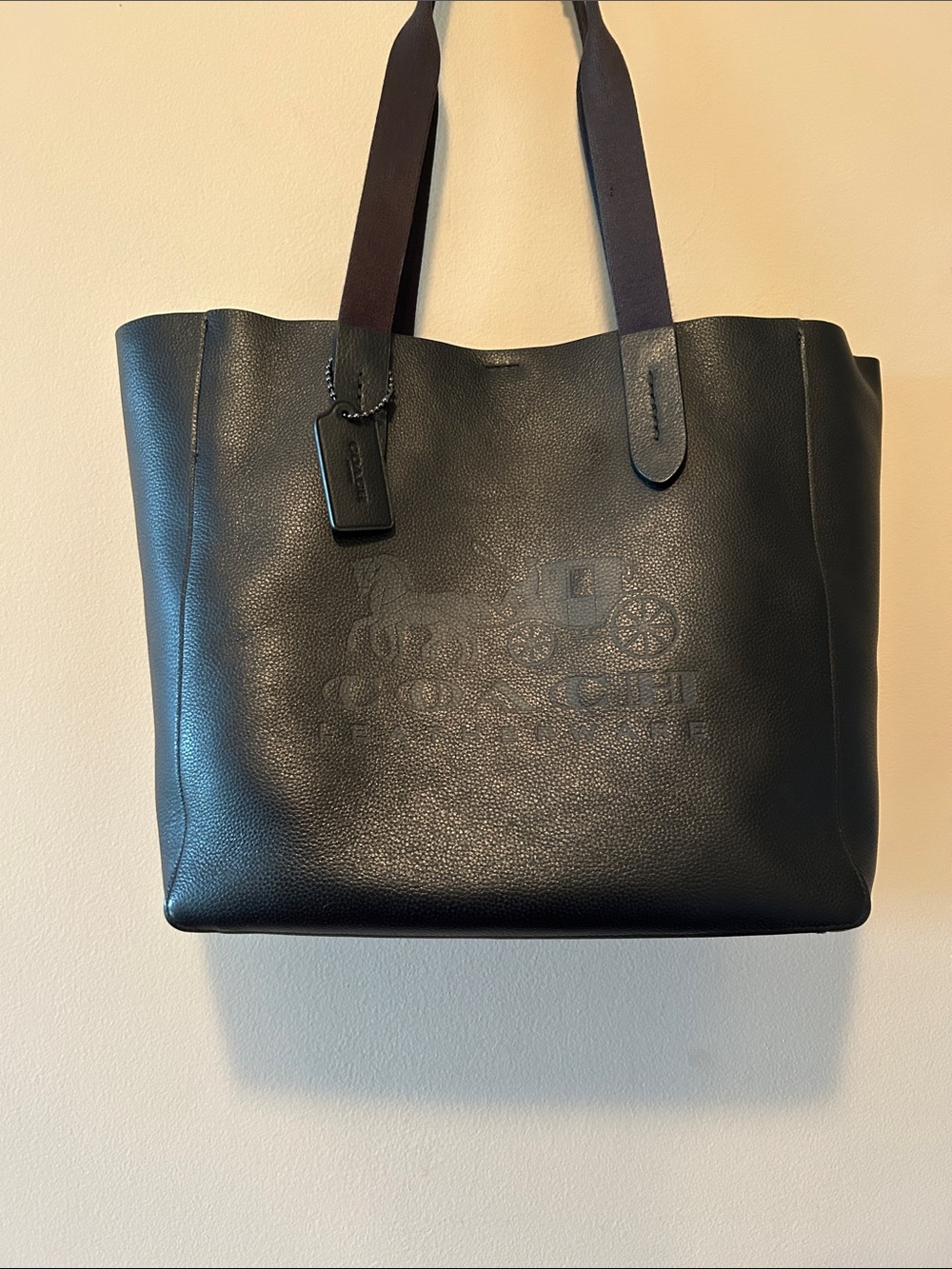 Coach Jes Embossed Logo Leather Tote